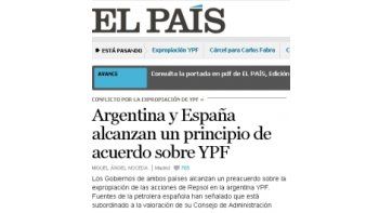 Portada online del diario español El País