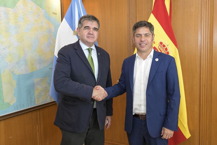Axel Kicillof se reunió con el embajador de España en Argentina, Joaquín María de Arístegui Laborde, antes de viajar al país ibérico.