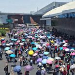 Bloqueo de la CNTE en el AICM. Bloqueo de la CNTE en el AICM.