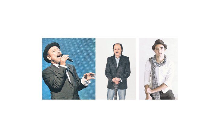 Después de su frustrada visita del año pasado, Rubén Blades (izq.) actuará en Buenos Aires el último día de abril. Jaime Roos (al centro), se presentará el 15 de este mes, y Abel Pintos (der.) Abel Pintos , que se ha convertido en el gran fenómeno comercial de la música argentina de estos tiempos, hará en mayo seis Luna Park que ya agotaron sus localidades.