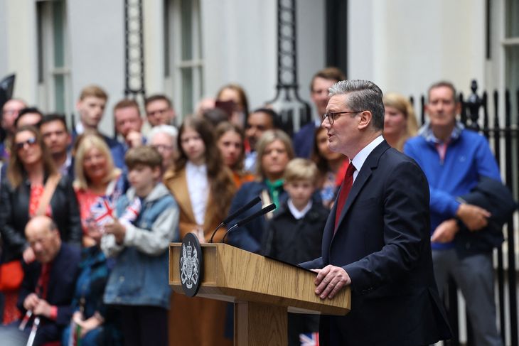 Starmer durante su primer discurso al pueblo británico. Starmer durante su primer discurso al pueblo británico. 