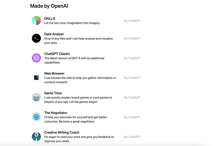 La nueva GPT store. La nueva GPT store.