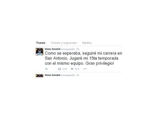 Ginóbili se quedará en los Spurs una semana más.