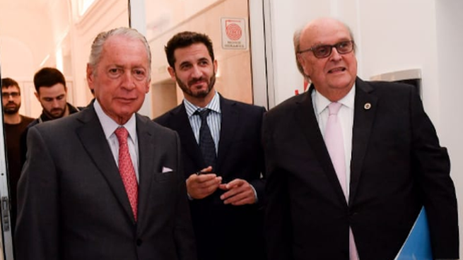 Funes de Rioja, con Mendiguren y Matías Tombolini en la reunión de Junta Directiva de esta semana.