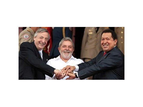 Kirchner, Lula y Chávez.