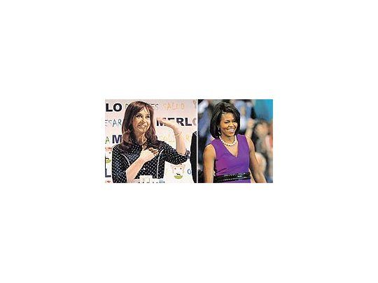 Las unen lafascinaciónpor la moda,los cinturonesllamativos,losvestidoscoloridos ylos collaresde perlas.Las separanla altura y lafigura.MichelleObama fueelegidacomo unade las mejorvestidas delmundo;Cristina deKirchner seesfuerza.