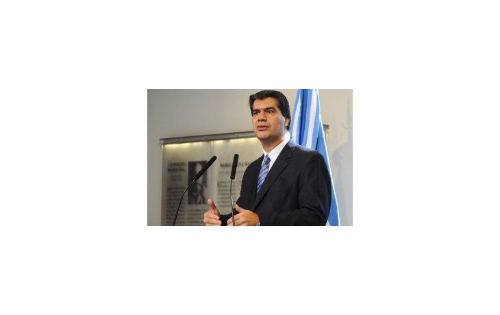 Jorge Capitanich en su habitual conferencia de prensa de todas las mañanas.