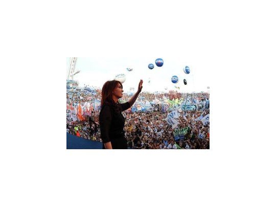 Cristina de Kircher en otro acto masivo. (Foto de archivo).