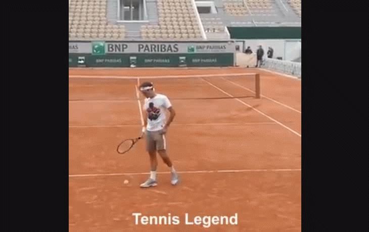 Federer realizó un truco que se convirtió en fenómeno viral