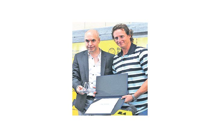 ámbito.com | David, junto con Larreta en la conferencia que dio ayer en la Usina del Arte, en La Boca.