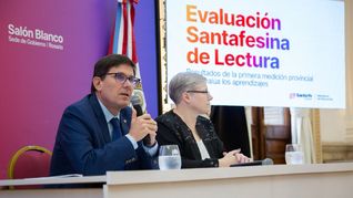 José Goity y Mariana Migliaro presentaron los resultados de la  primera evaluación de lectura hecha en Santa Fe.